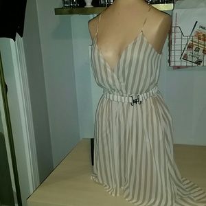 Deep V Strappy Hi-lo Dress